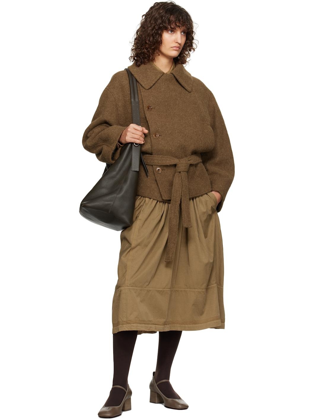 Lemaire SHORT ASYMMETRICAL BATHROBE COAT | REVERSIBLE