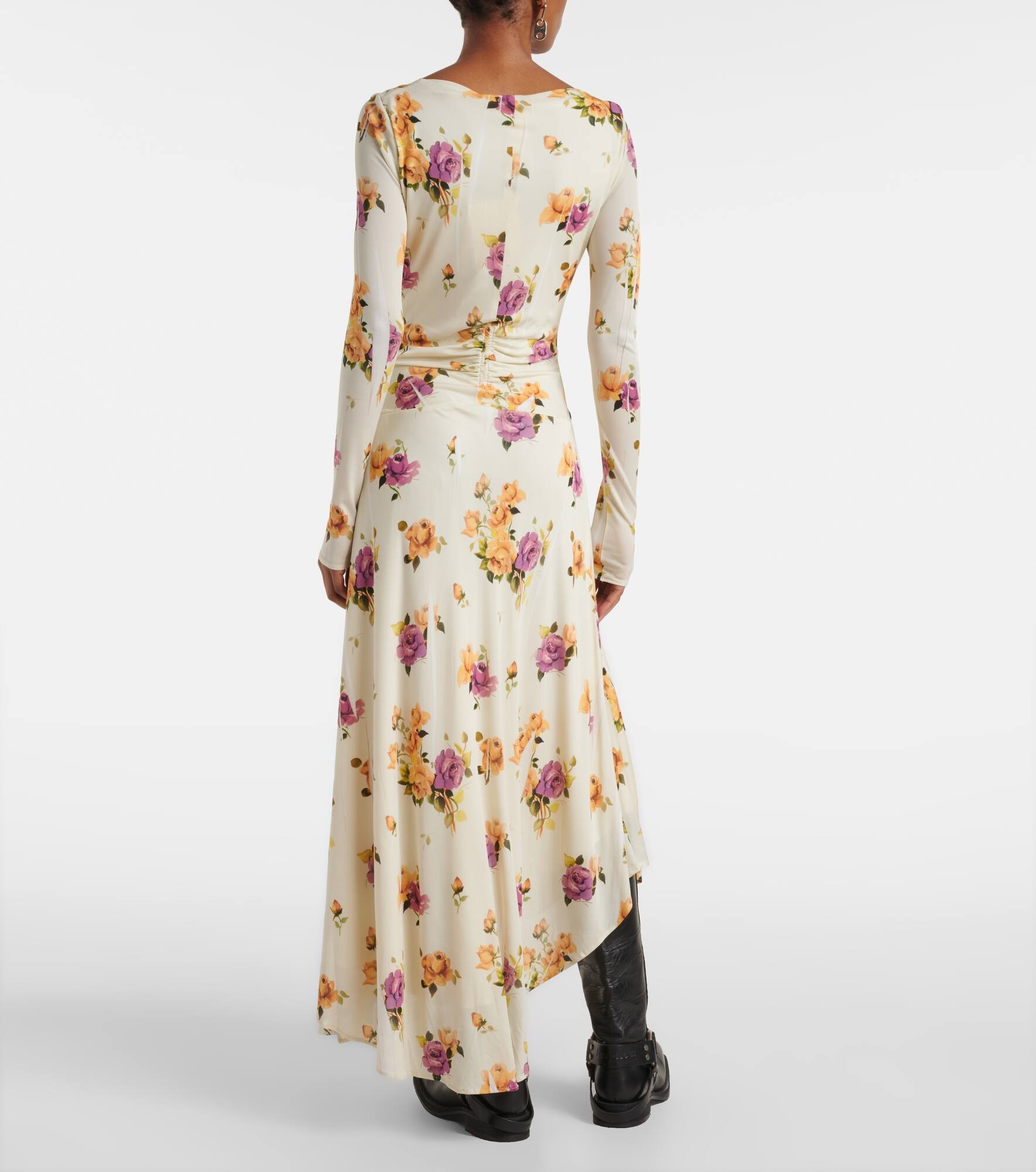 Edna floral asymmetric midi dress - 3