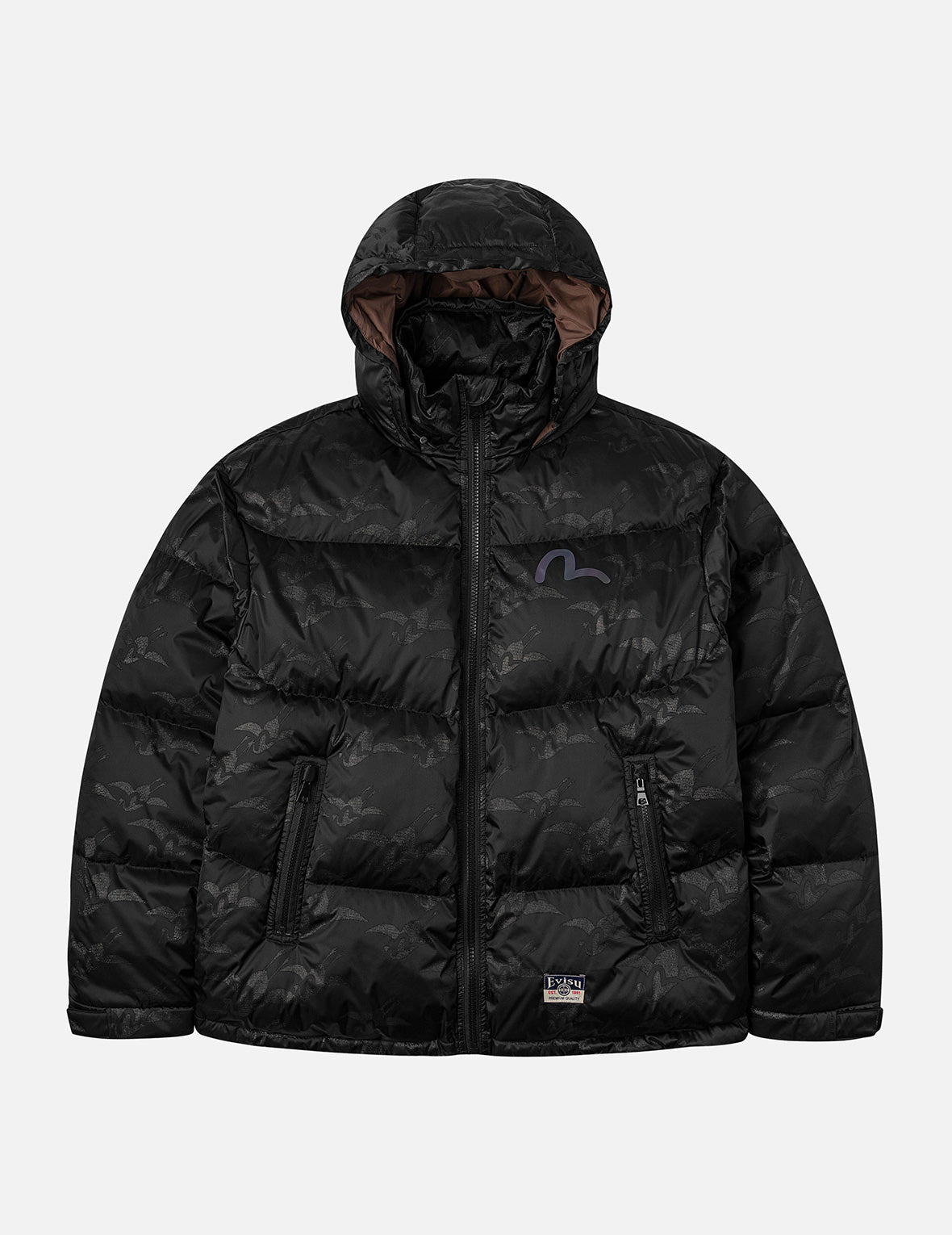 Allover Seagull Crane Jacquard Regular Fit Down Jacket - 3