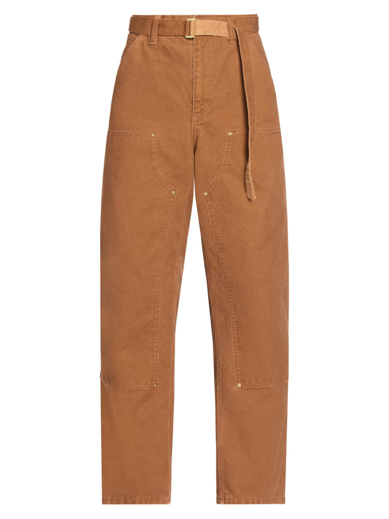 Women's Sacai x Carhartt WIP Duck Cotton Cargo Pants - Dark Beige 1