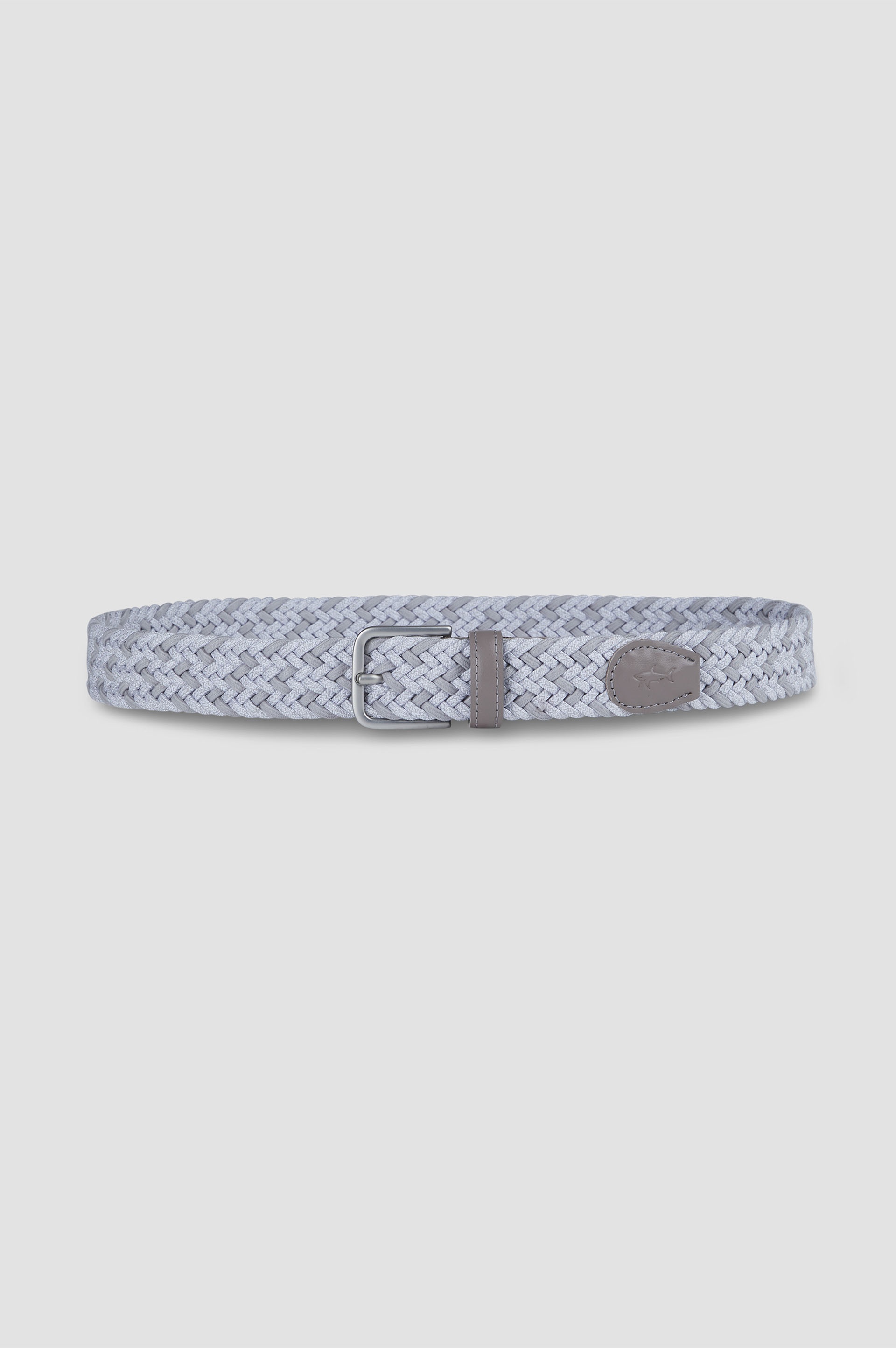 BRAIDED ELASTIC BELT WITH LEATHER TRIMS - 1
