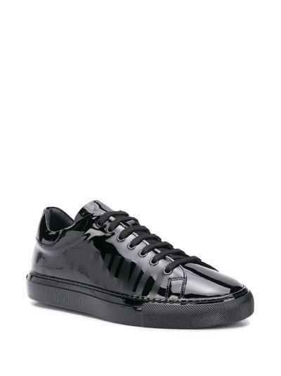 Moschino logo print high-shine sneakers outlook