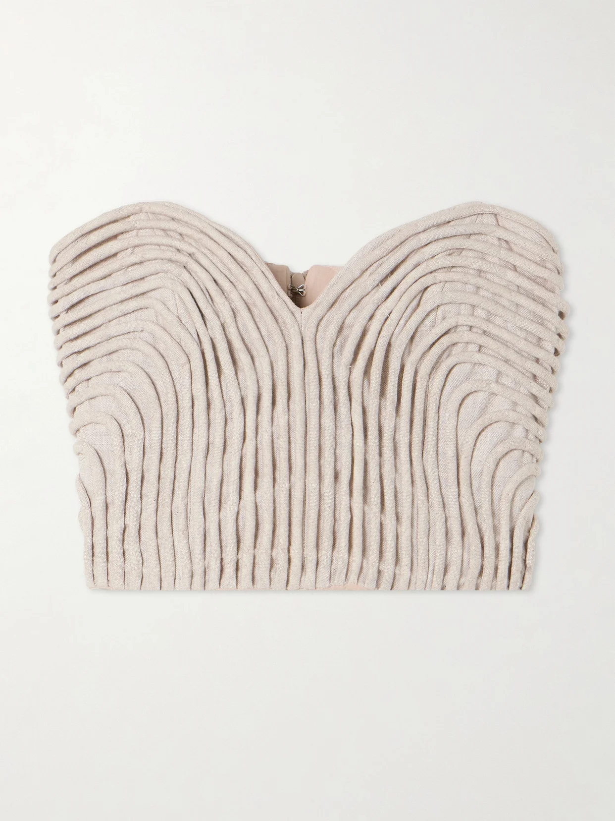 Prateek Embroidered Linen Corset Top - 1