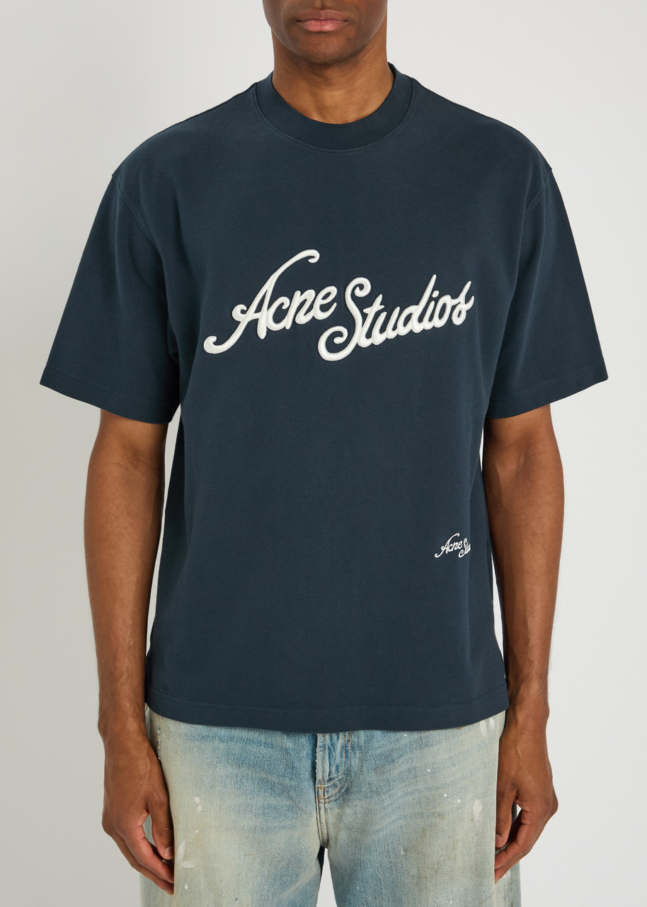 Acne Studios Logo-embroidered Piqué Cotton T-shirt - 2