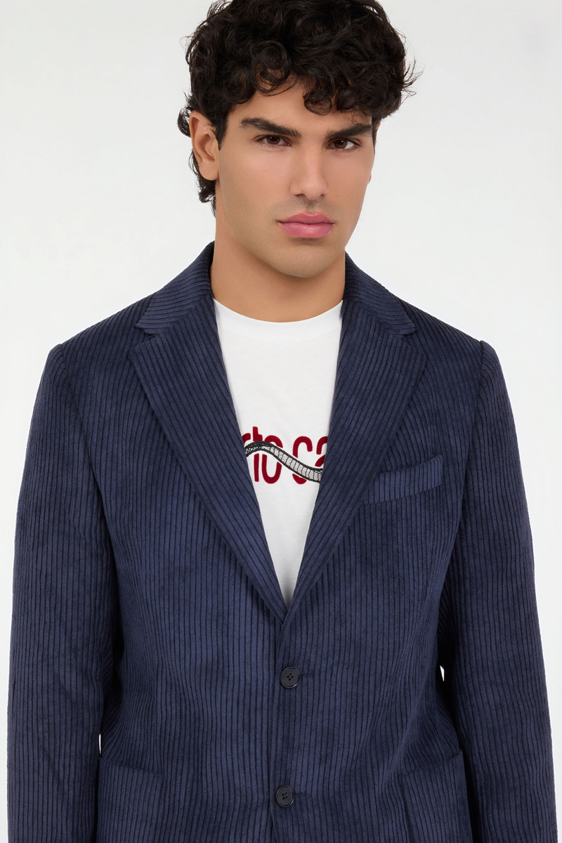 Navy Blue Ribbed Jacket 6