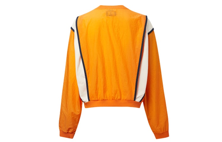 (WMNS) Converse Capsule Series Contrast Color Stitching Round Neck Pullover Orange 10020992-800 - 2