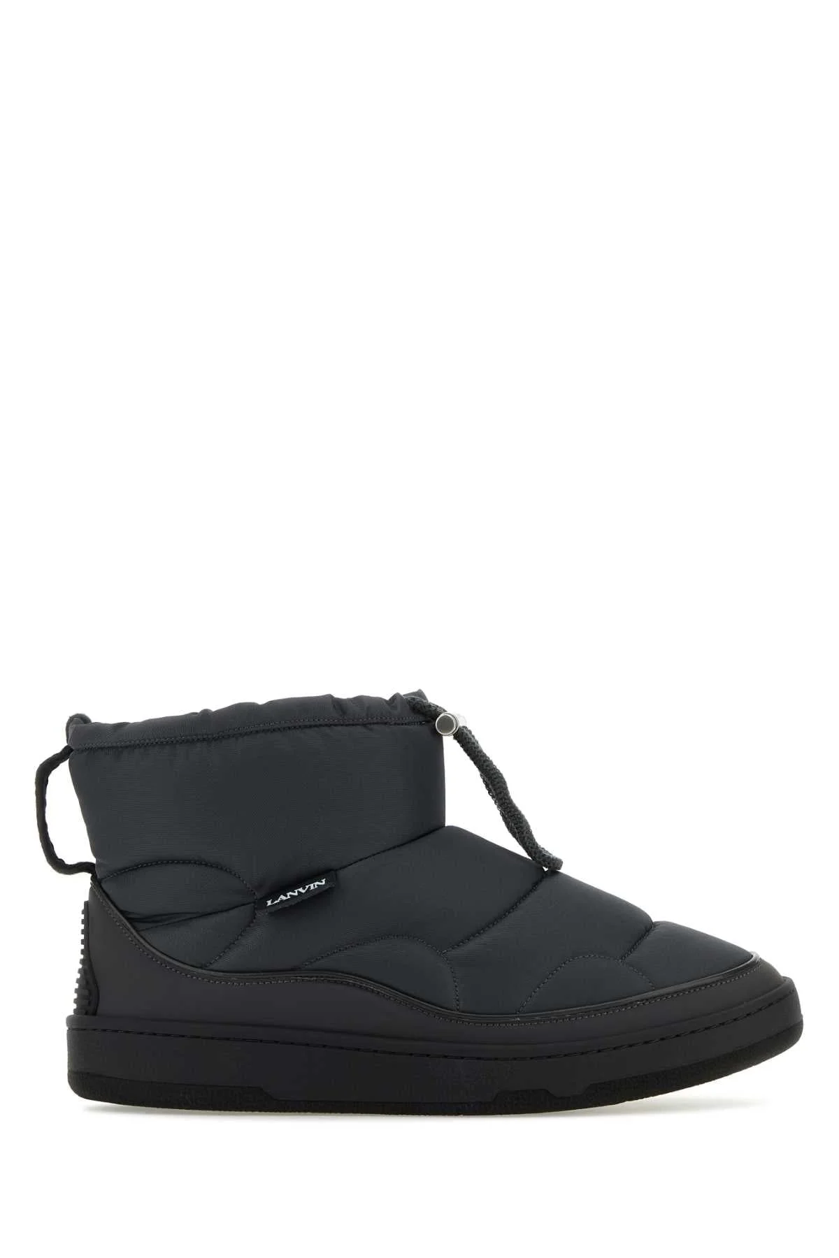 Lanvin Men Graphite Fabric Curb Snow Ankle Boots - 1