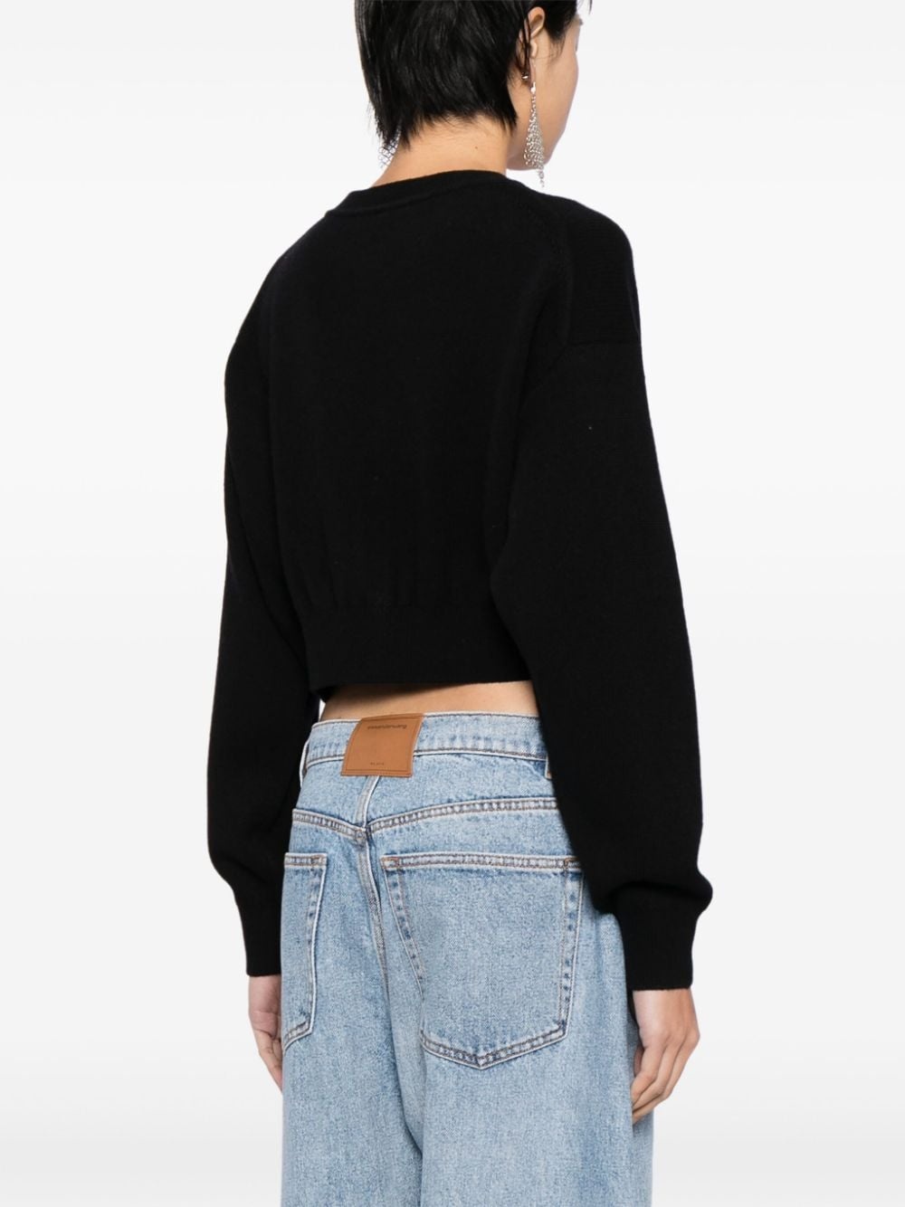 logo-embossed cropped cardigan - 4