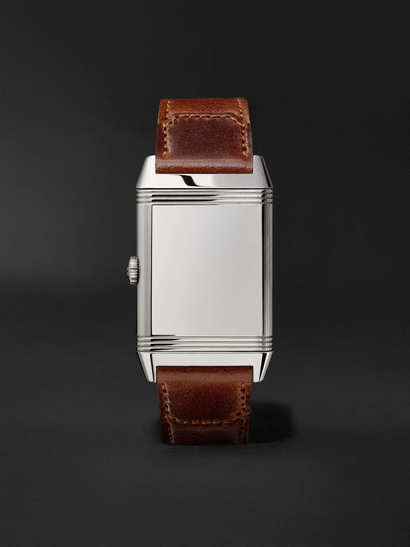 Reverso Classic Large 27mm Stainless Steel and Leather Watch 10