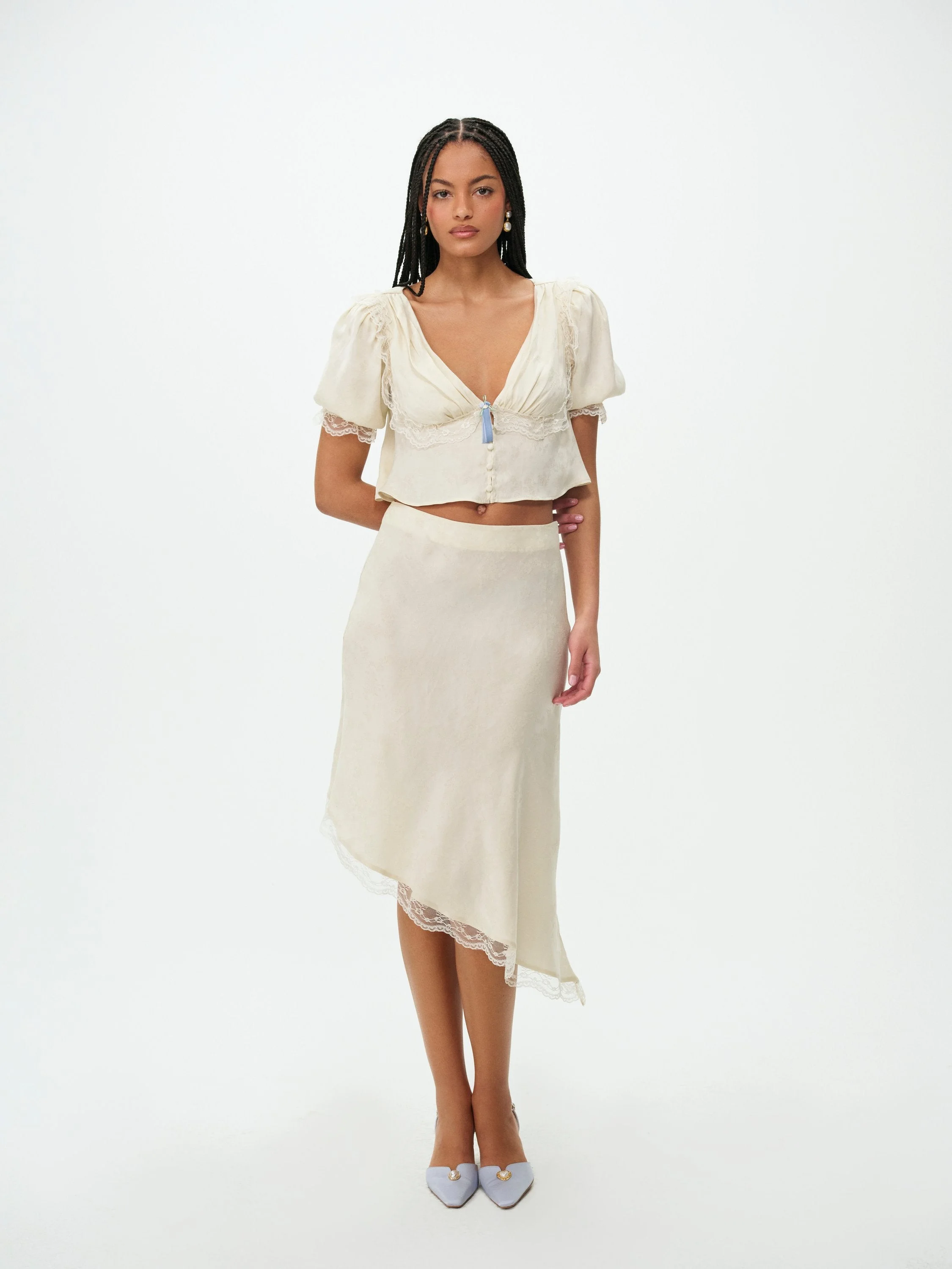 Chiara Asymmetrical Midi Skirt - 1