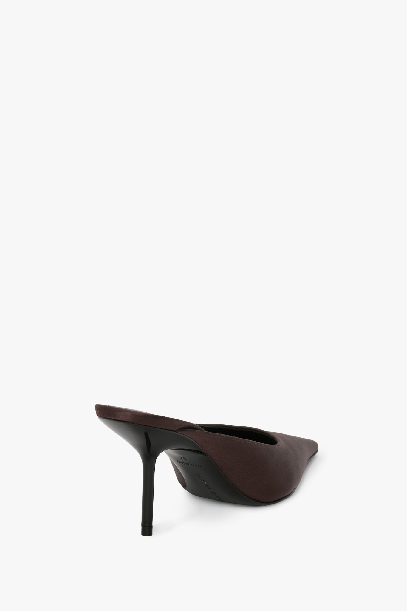 Sloan Stiletto Mule In Dark Brown Satin - 3