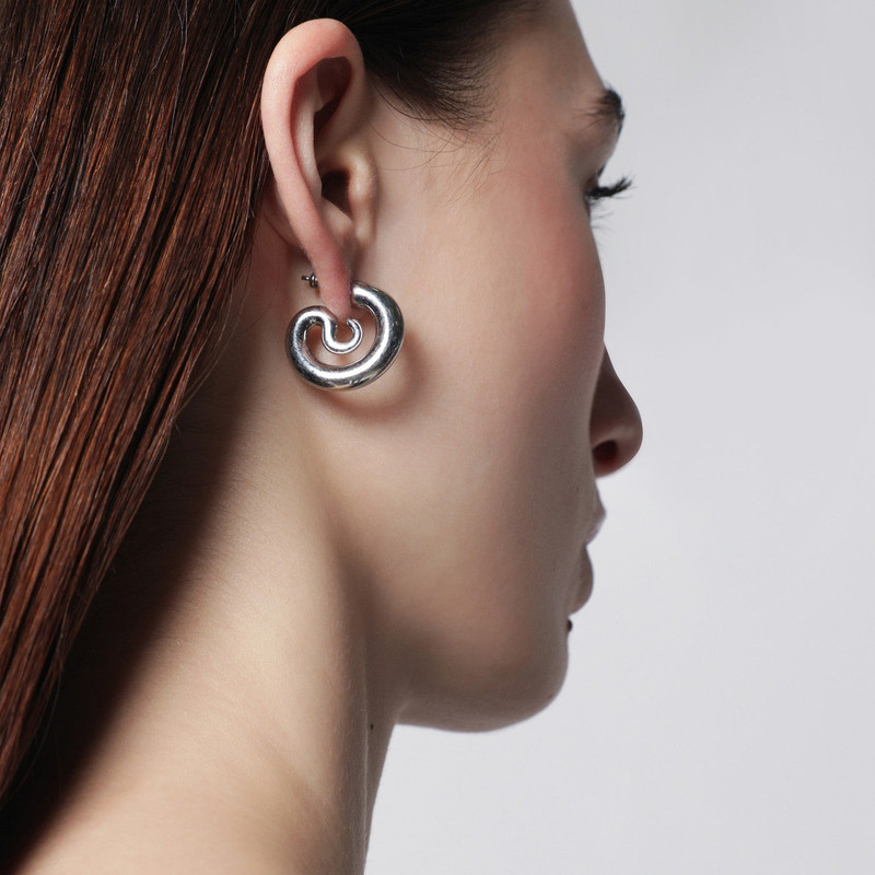PANCONESI Serpent Hoops Extra Small earrings in silver tone outlook