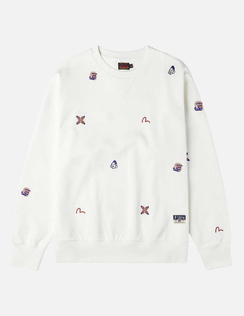 Allover Multi Logos Embroidery Relax Fit Sweatshirt 3