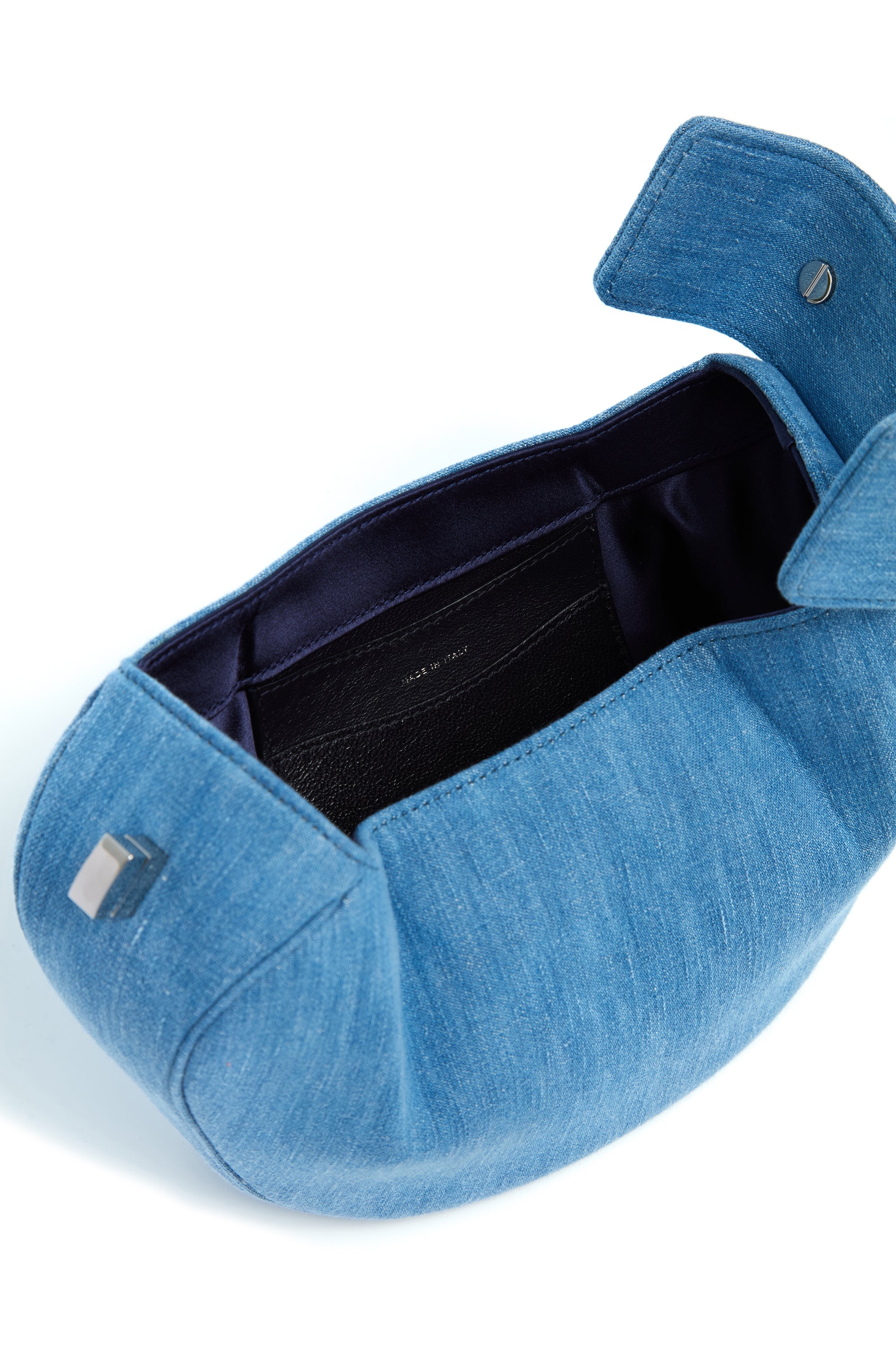 Demi Bag in Light Blue Recycled Cotton Linen Denim - 4