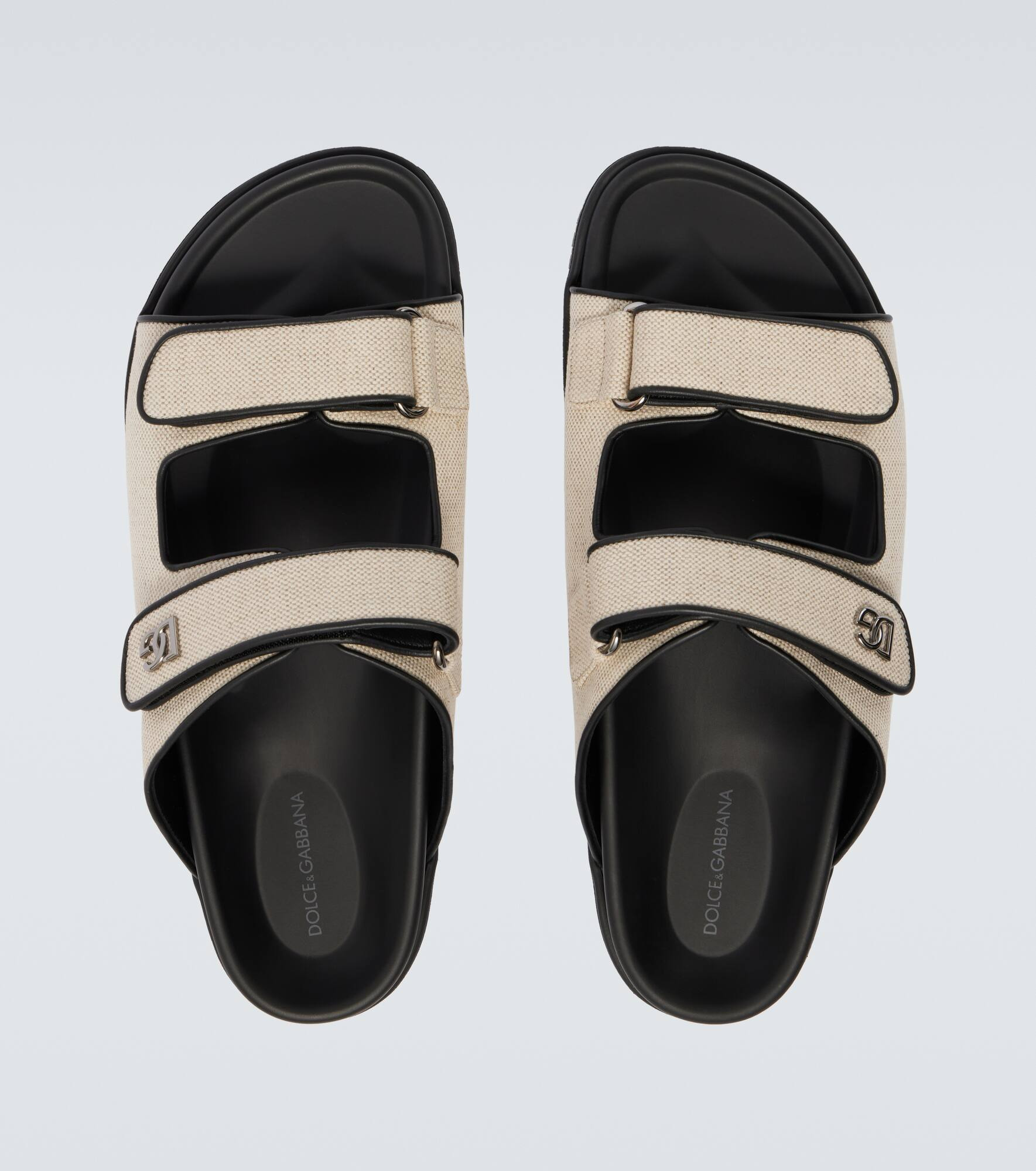 DG leather-trimmed canvas sandals - 4