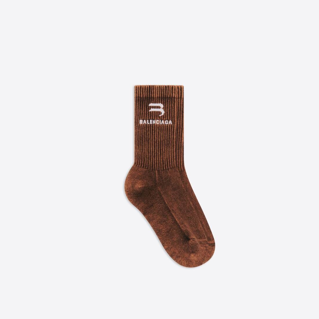 Men's Bleached Tennis Socks in Black - 1