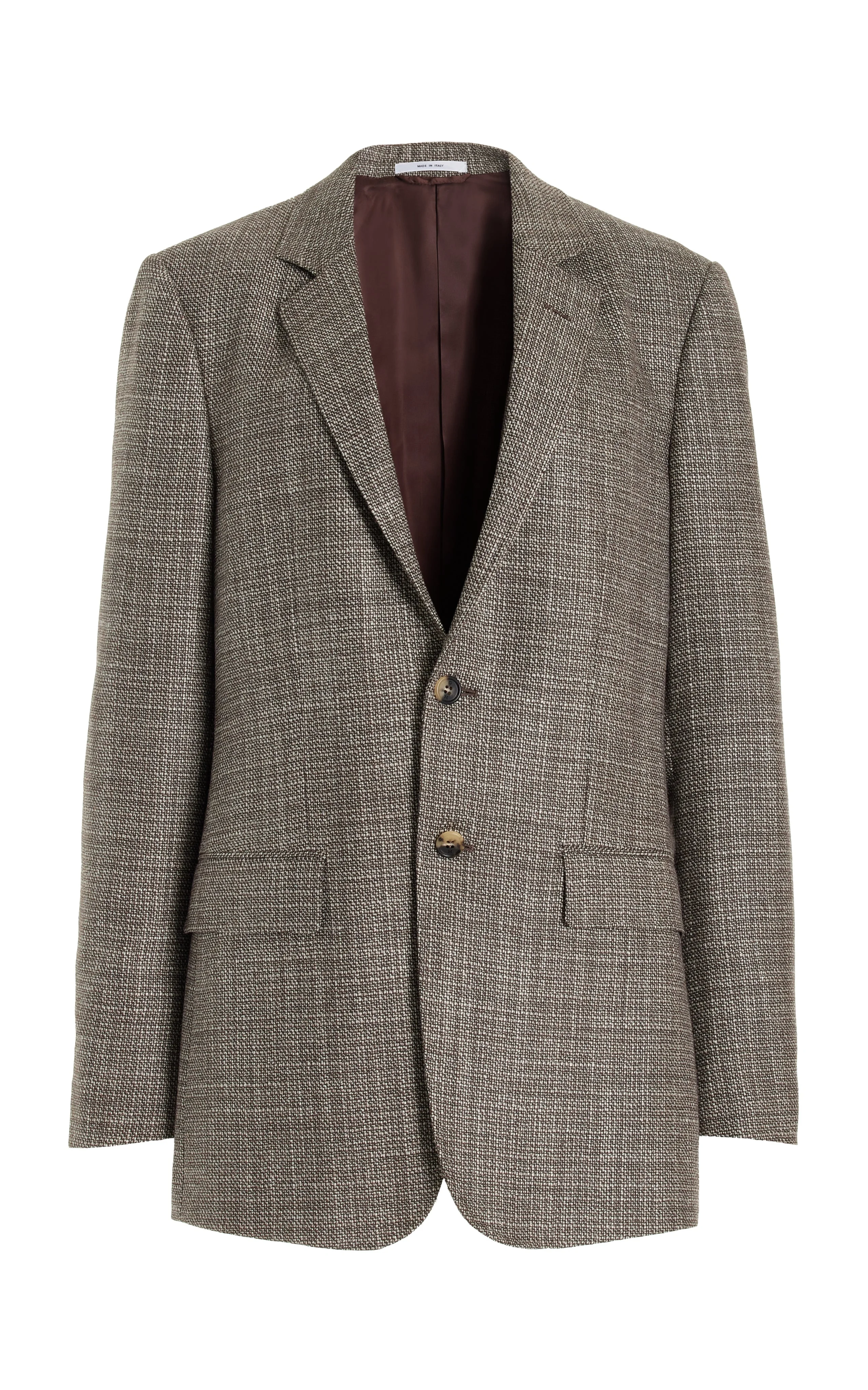 Irving Jacket in Chocolate Virgin Wool Tweed - 1