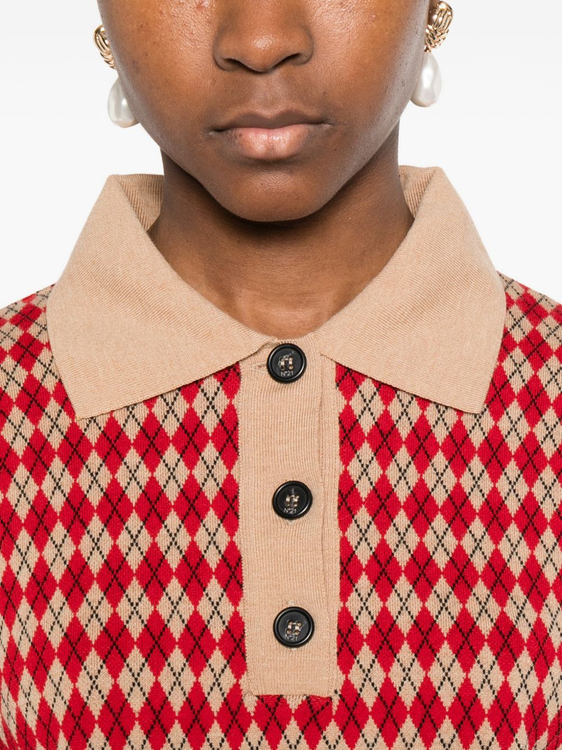 diamond-pattern polo shirt 5