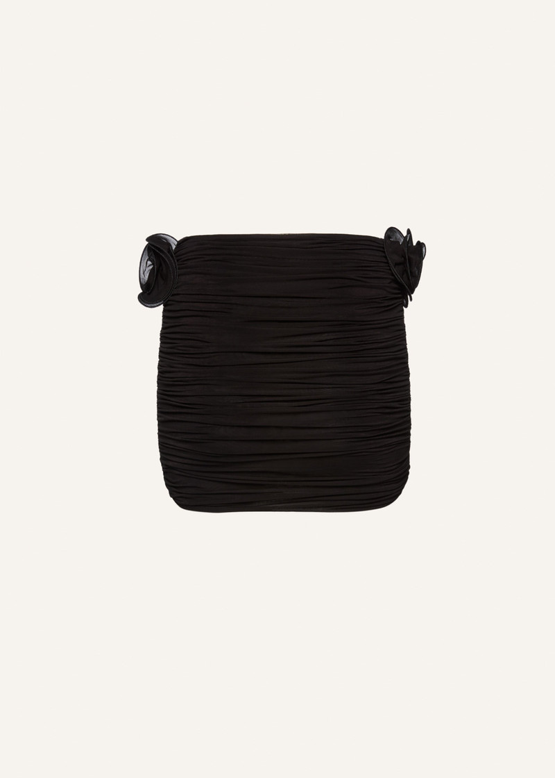 MAGDA BUTRYM Ruched cupro mini skirt in black outlook