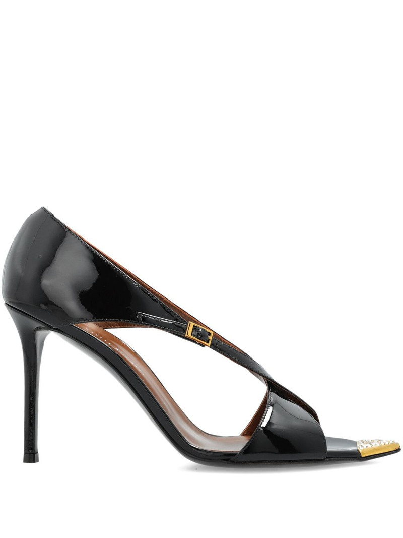 90mm Intrigo patent-leather cross-strap heeled sandals 1
