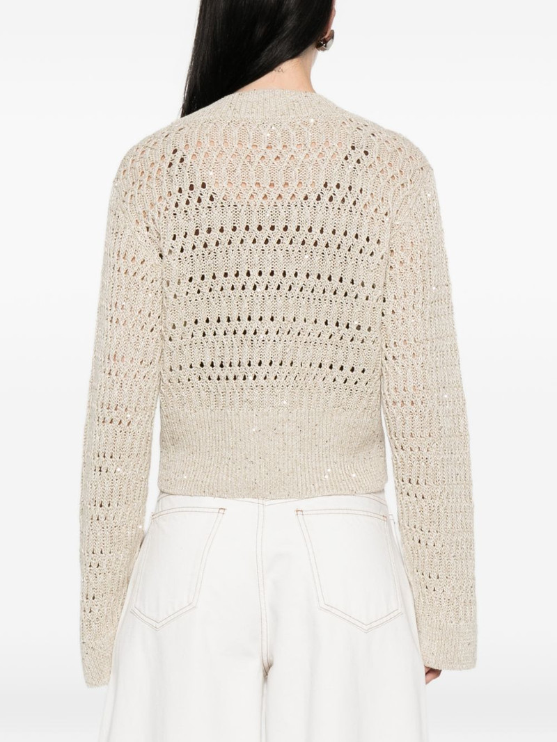 V-neck openwork sweater 4