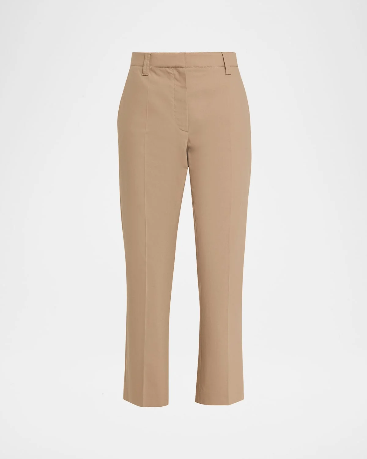 Stretch Cotton Gabardine Crop Cigarette Pants - 1