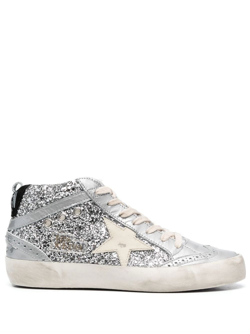 glittered high-top sneakers - 1