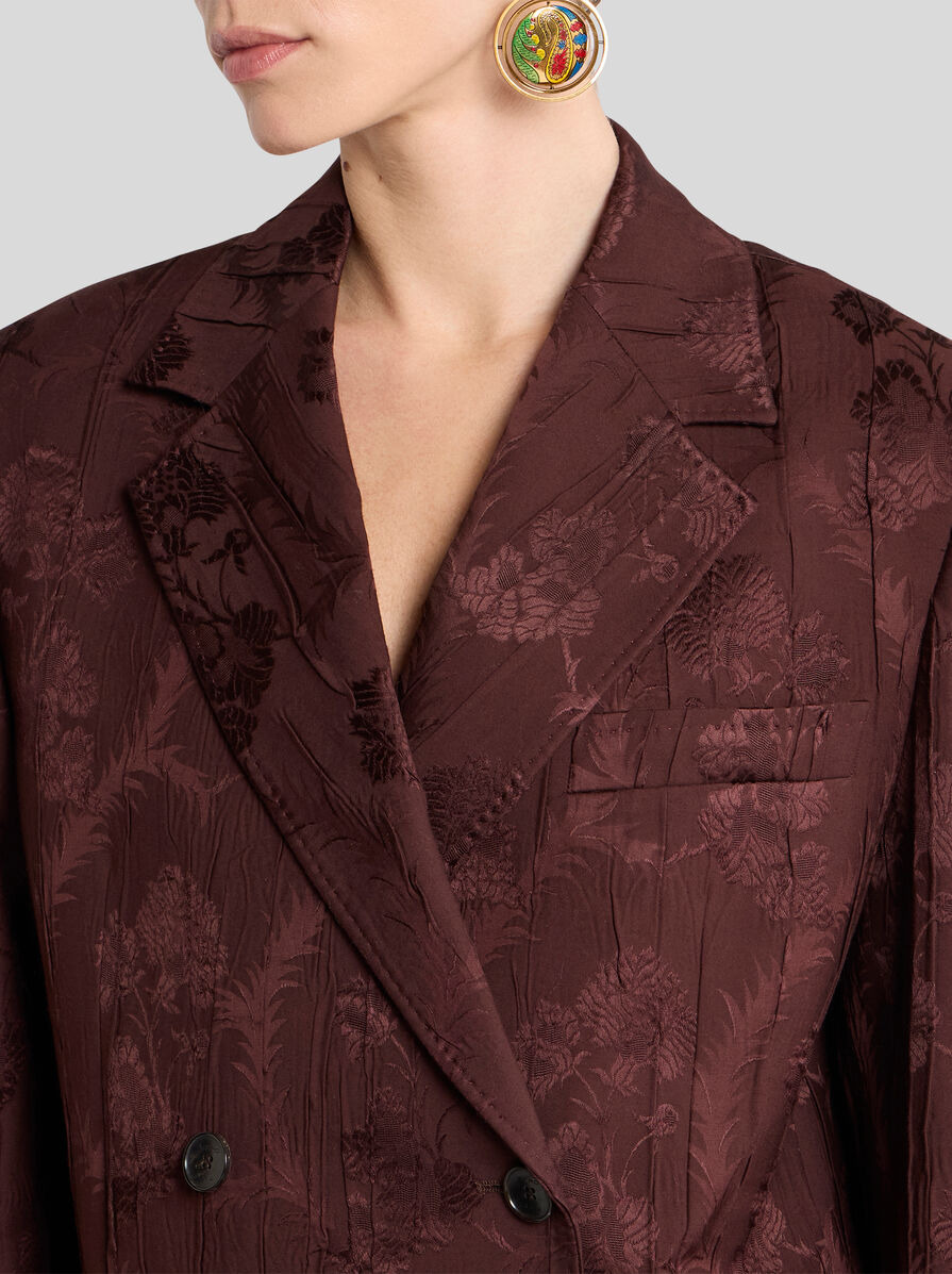 DOUBLE-BREASTED WOOL-BLEND BARK-EFFECT JACKET - 2
