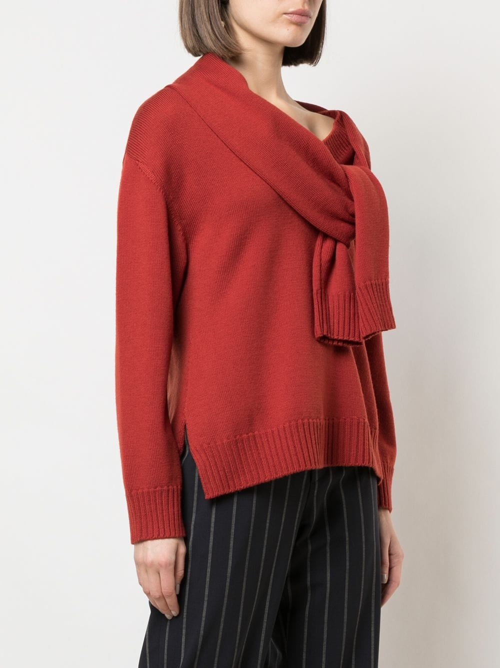 tie-sleeve neck jumper - 3