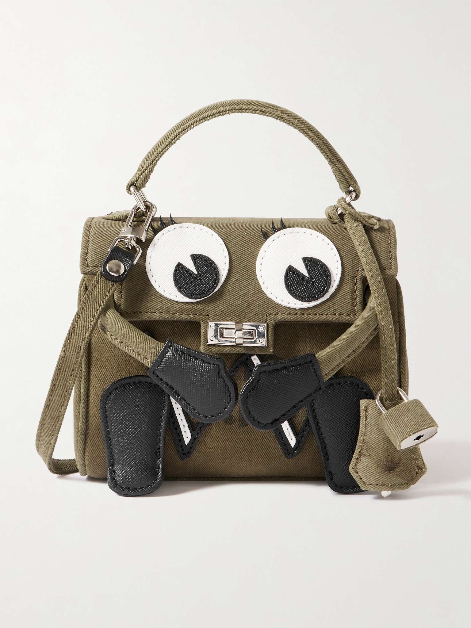 + Dr. Woo Monster Cross-Grain Leather-Trimmed Cotton-Drill Messenger Bag - 1