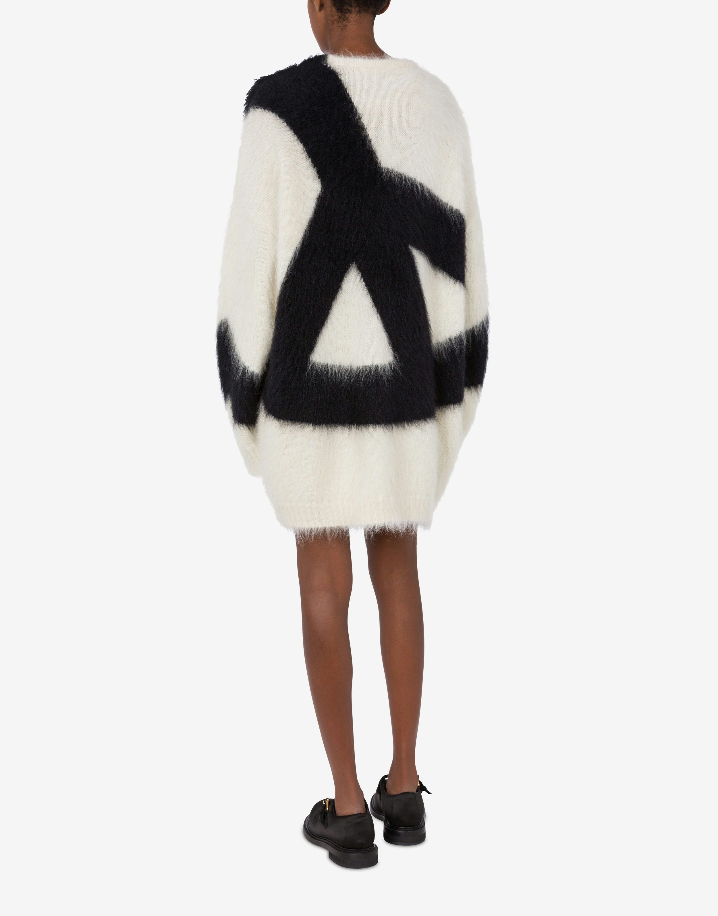 DRESS IN BRUSHED MOHAIR PEACE SYMBOL - 3