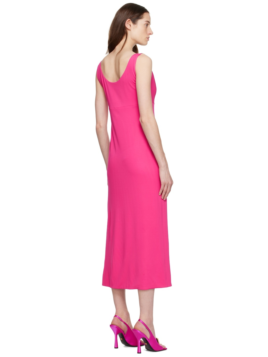 Pink Cowl Neck Maxi Dress - 3