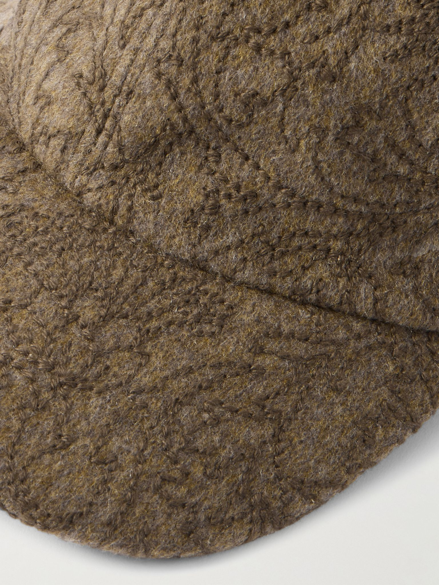 Embroidered cashmere-felt baseball cap Brown - 4