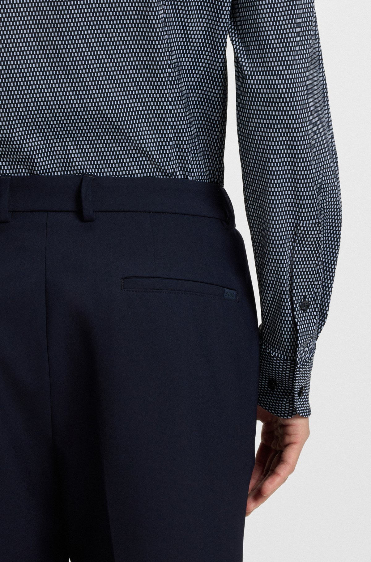 SLIM-FIT SHIRT IN ITALIAN-MADE PERFORMANCE-STRETCH FABRIC - 6