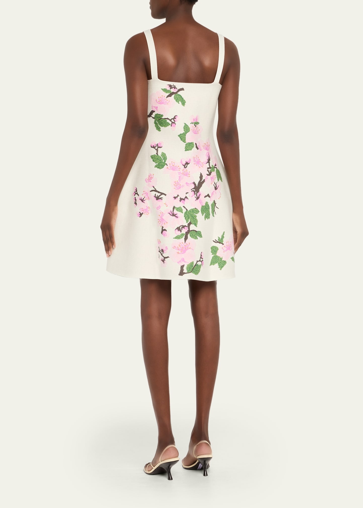 Cherry Blossom Knit Fit-And-Flare Mini Dress - 3