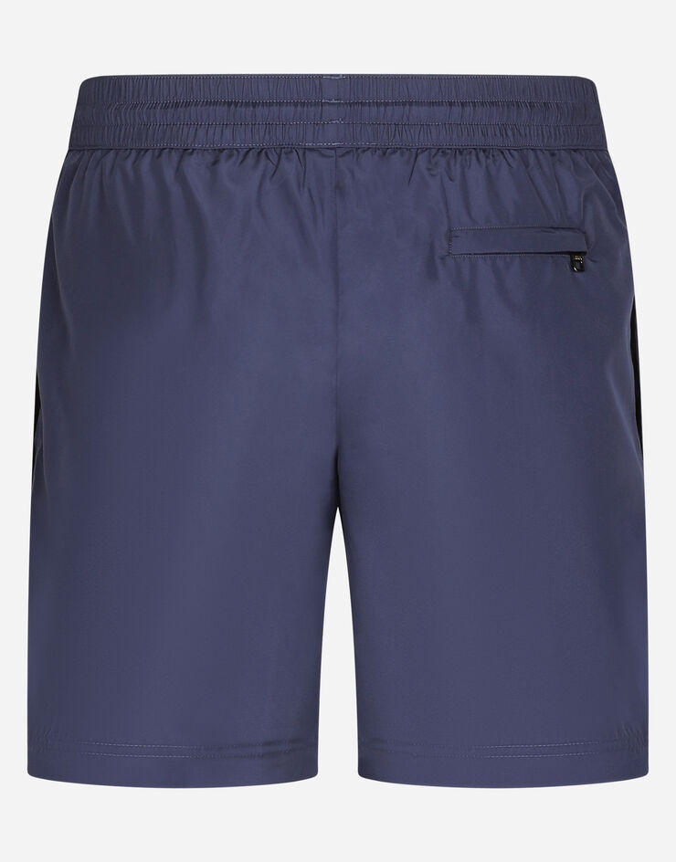 Mid-length swim trunks with branded plate - 3