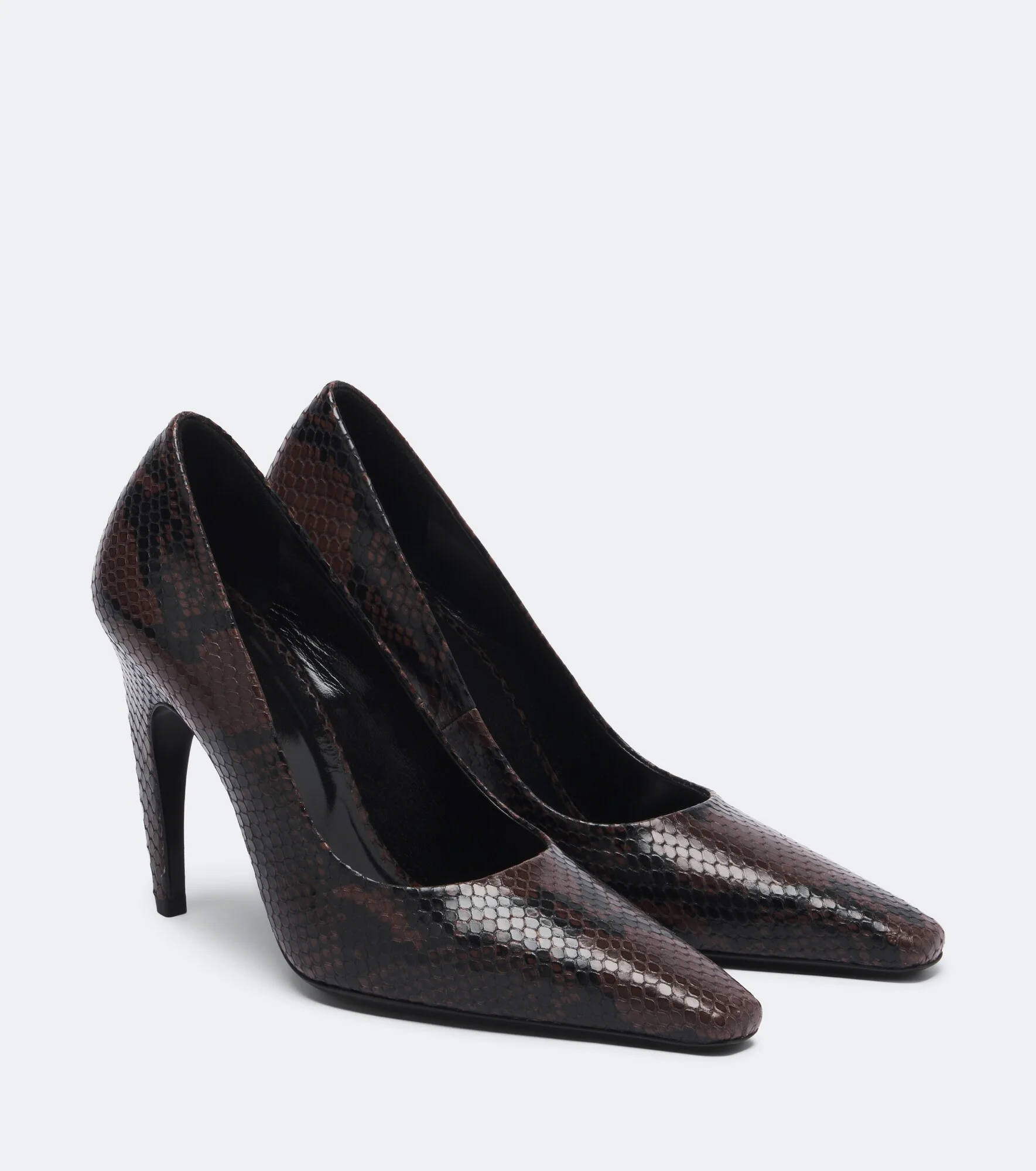Fame snake-effect leather pumps - 1