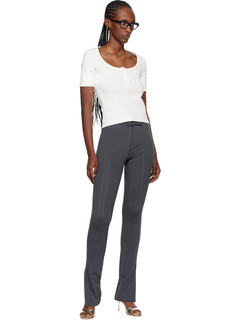 courrèges White Buttoned 90's Rib T-shirt outlook