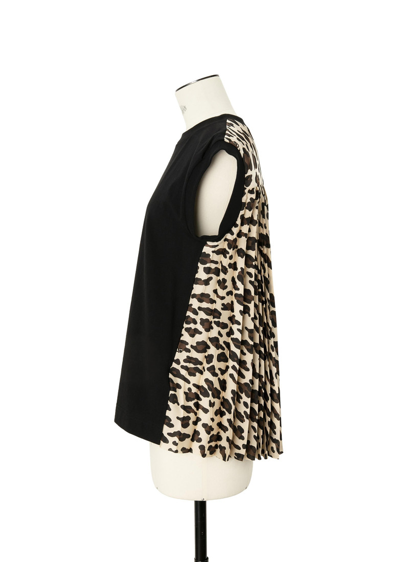 sacai Leopard Print x Cotton Jersey T-Shirt outlook