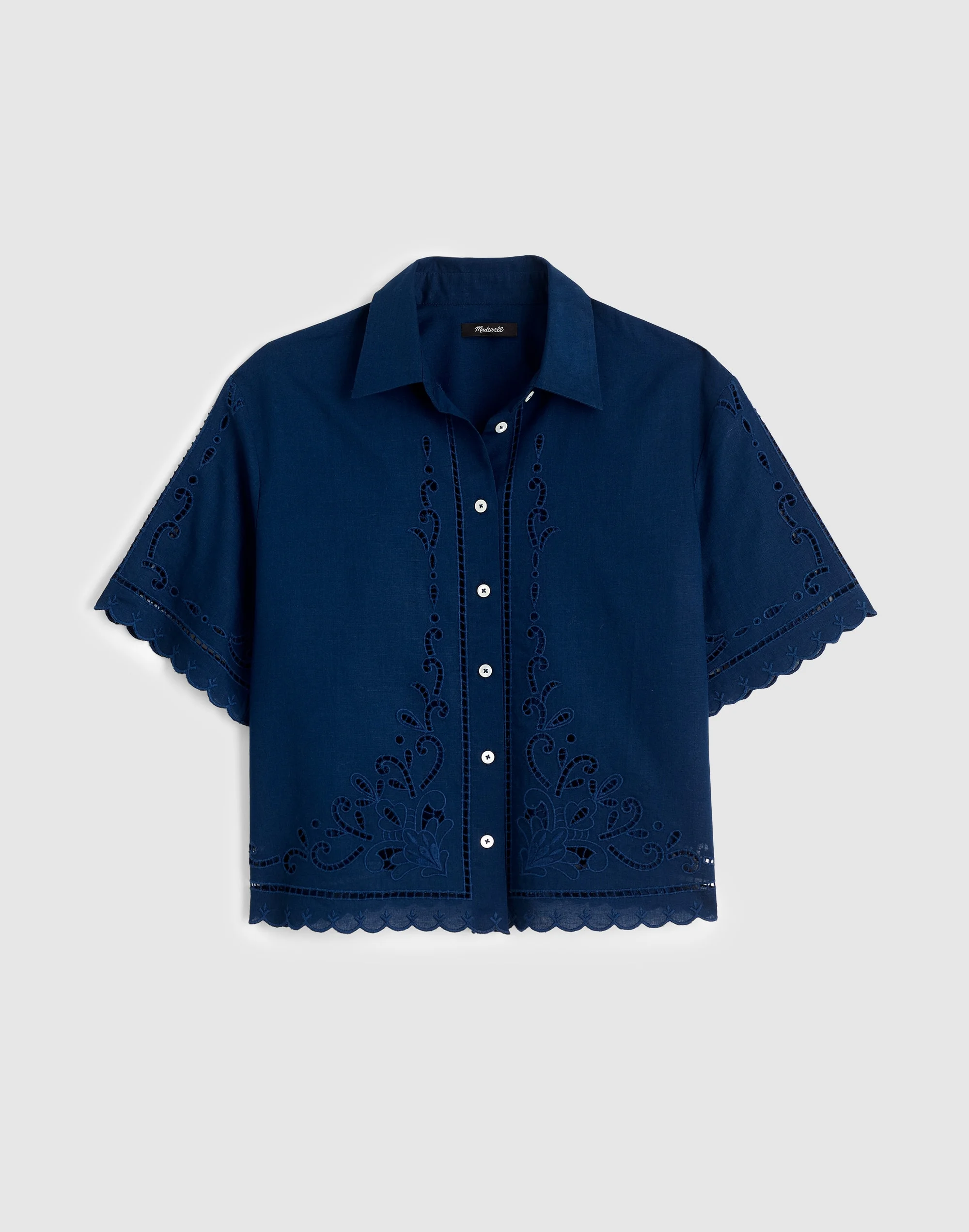 Eyelet Boxy Shirt - 1