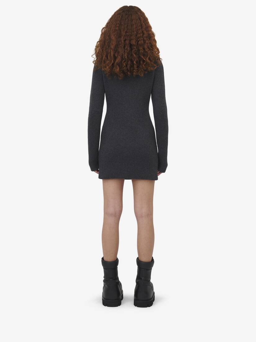 Ribbed Knit Mini Dress - 4