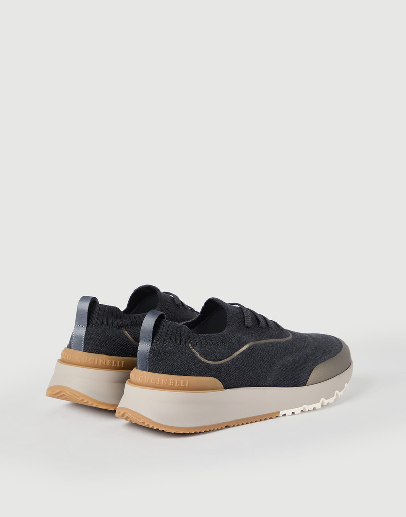 Techno cotton knit runners with heat-bonded details 3