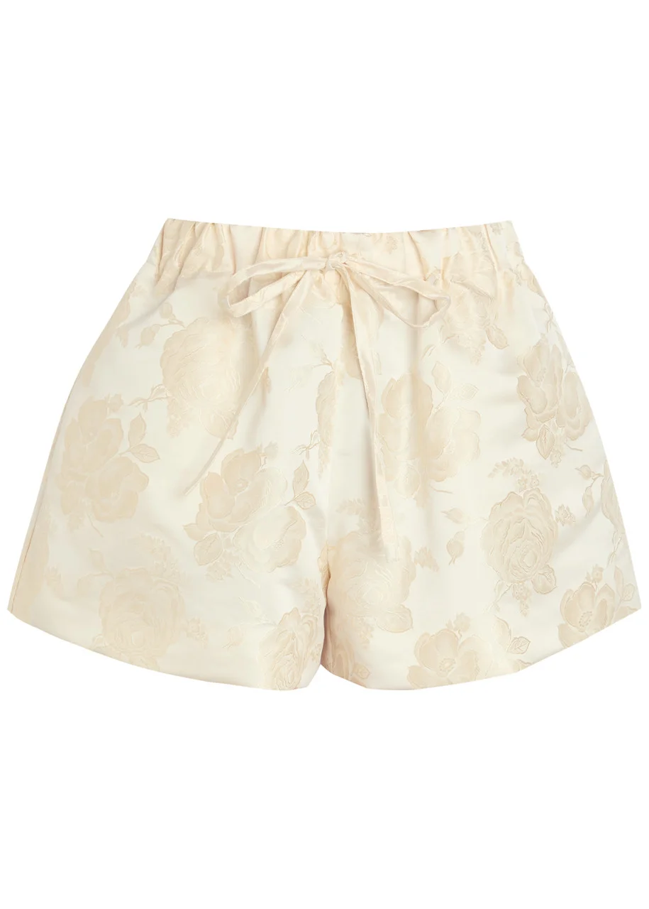 Simone Rocha Floral-jacquard Satin Shorts - 1