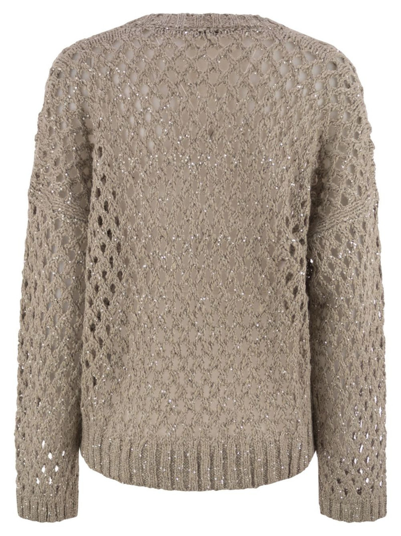 Brunello Cucinelli sequin-embellished V-neck sweater outlook