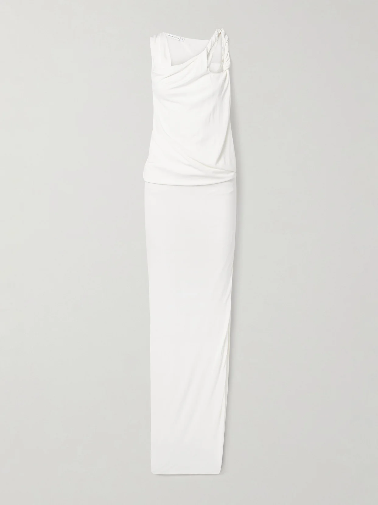 Ravelled Asymmetric Cutout Draped Jersey Maxi Dress - 1