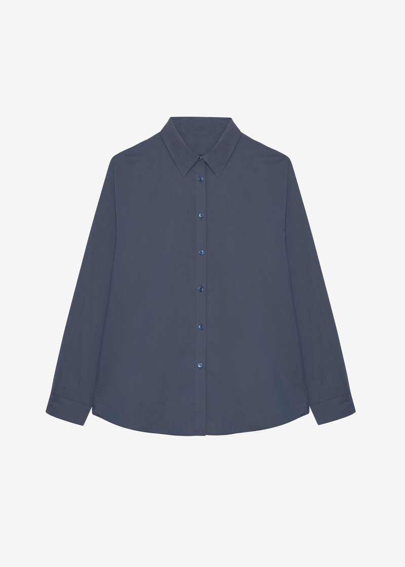Kae Back Slit Button Up Shirt - Charcoal 9