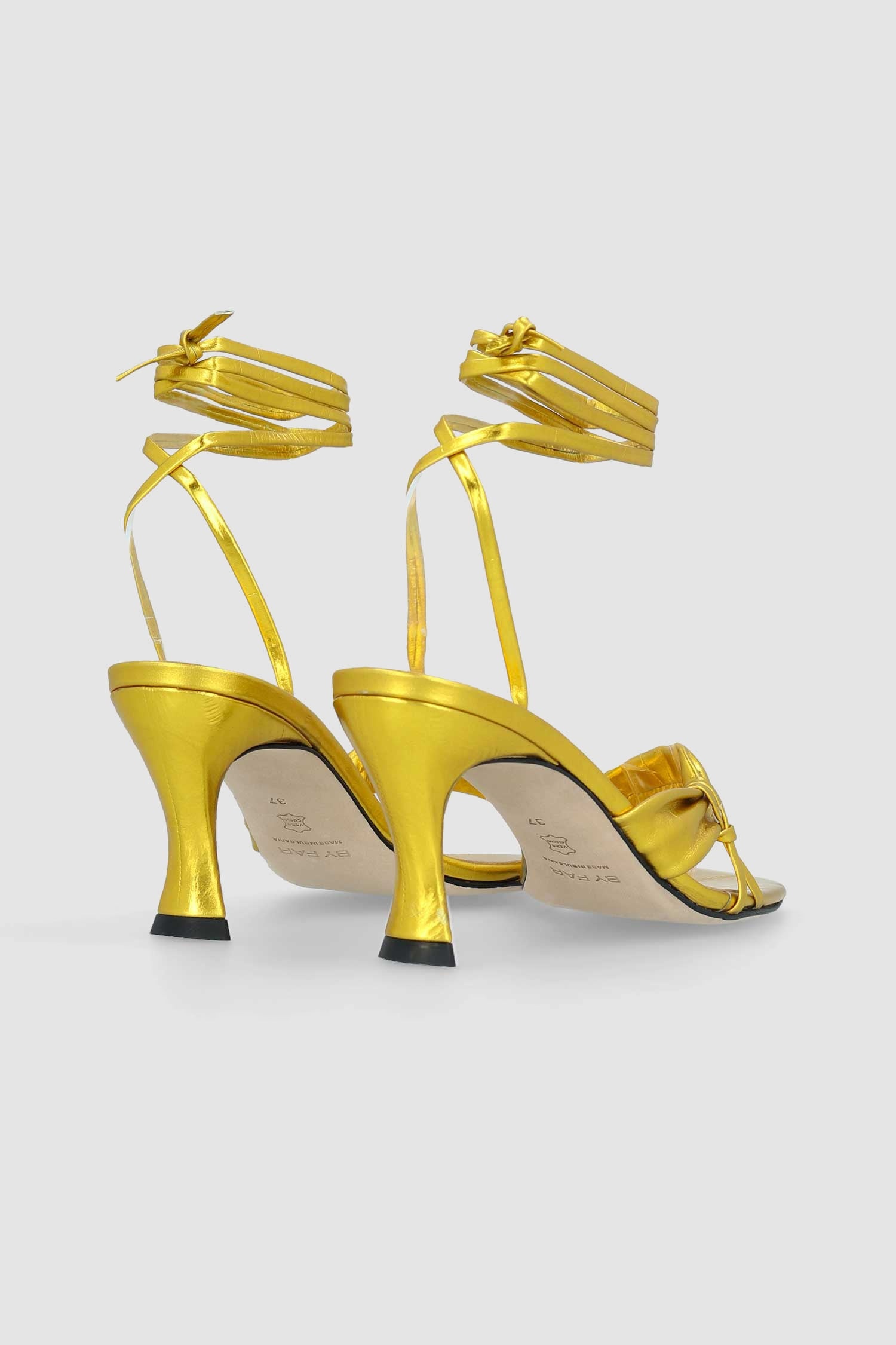 Layla Gold Eel Embossed Metallic Leather Sandal - 3