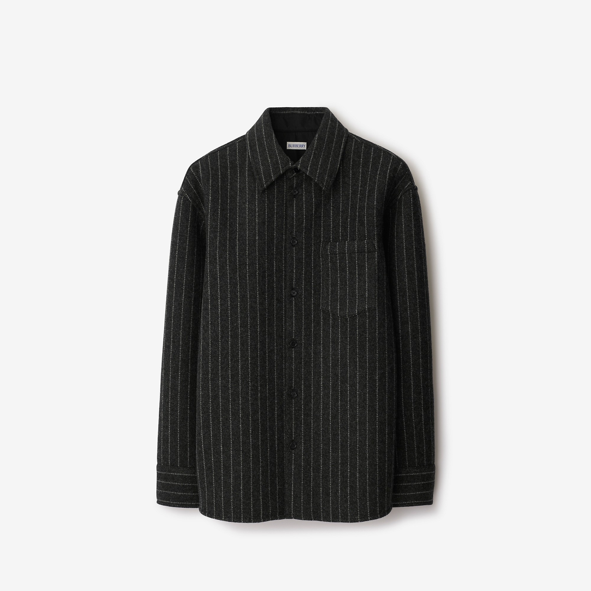 Pinstriped Wool Blend Shirt - 1