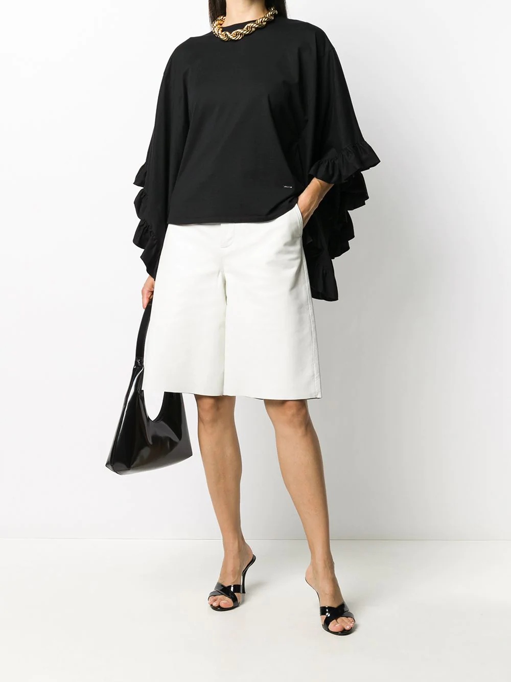 asymmetric flared sleeve top - 2