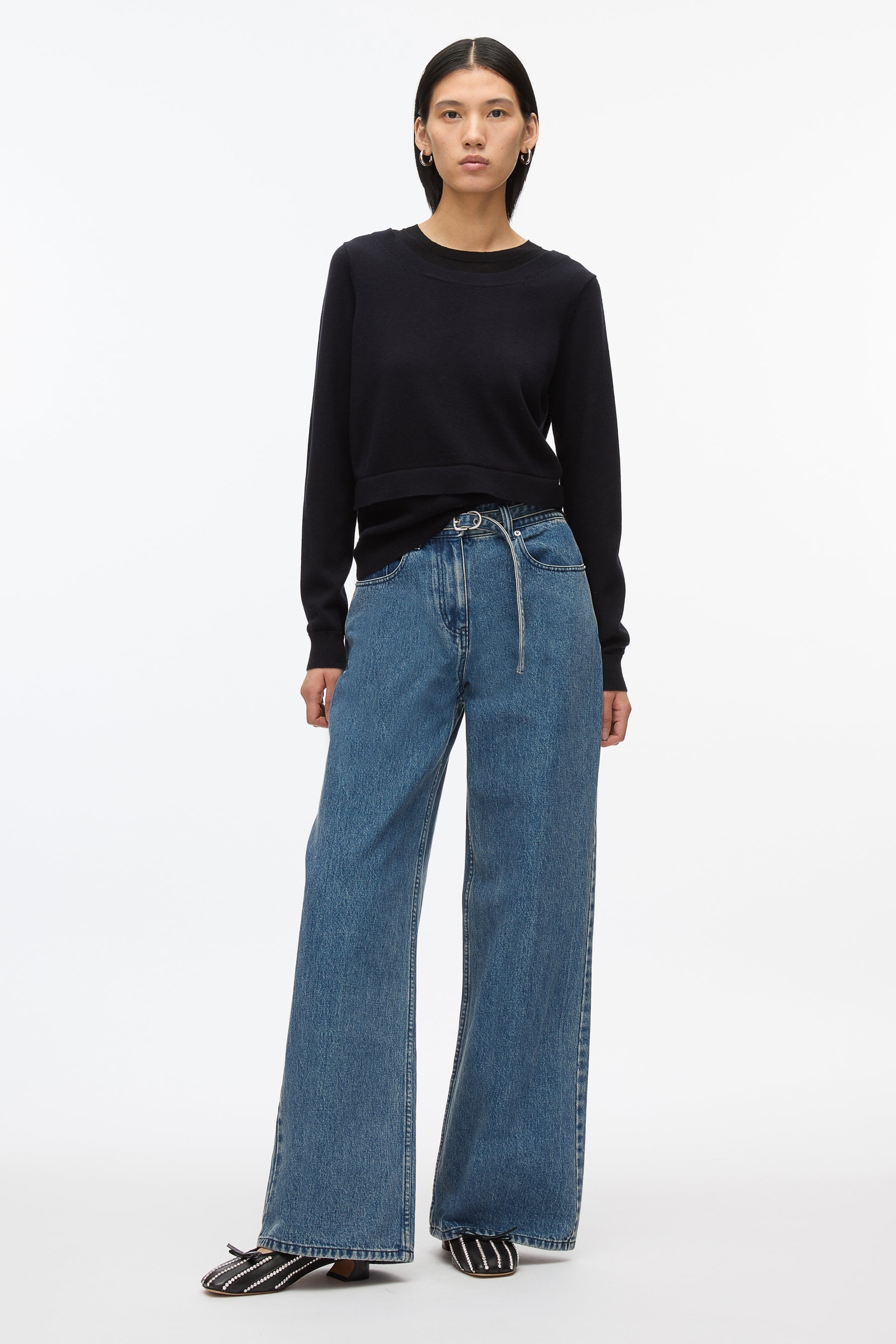 Layered Knit Pullover with Keyhole - 14